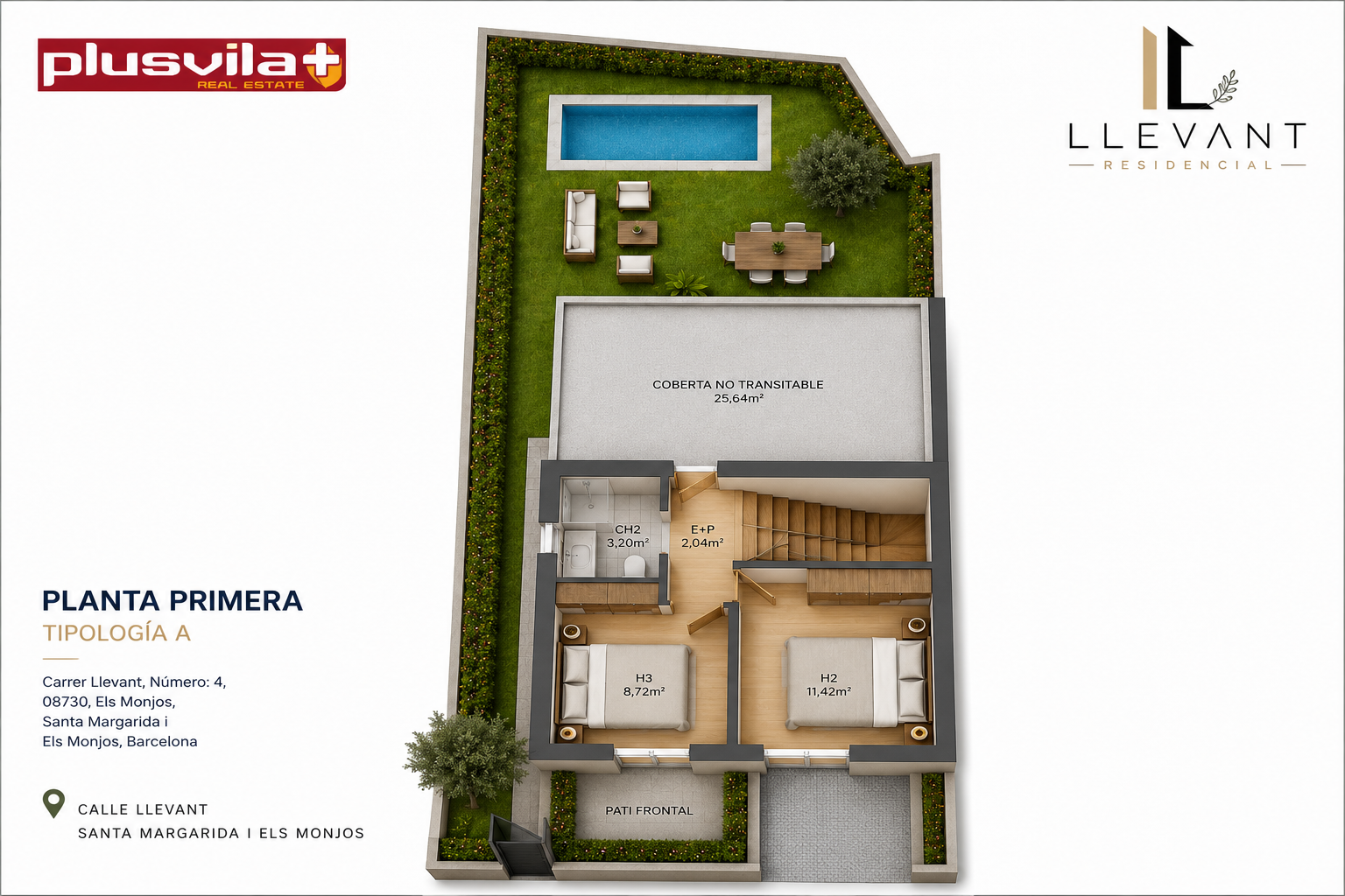 Plano de planta primera tipología A de Residencial Llevant