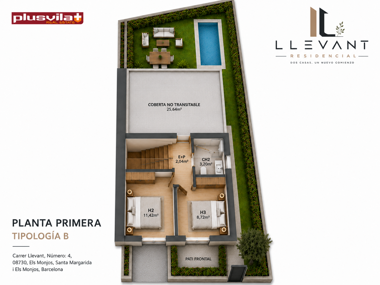 Plano de planta primera tipología B de Residencial Llevant